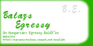 balazs egressy business card